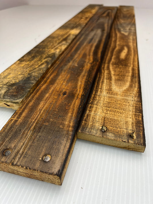 Torched Reclaimed Pine Pallet boards