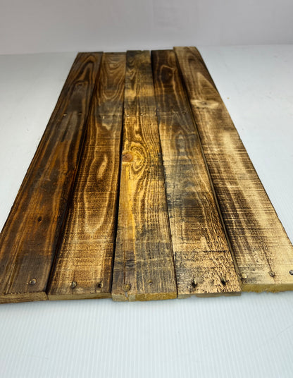 Torched Reclaimed Pine Pallet boards