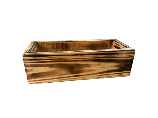 Rustic Wooden Planter Box & Farmhouse Table Centerpiece Home Decor (12" L x 3.5" H)