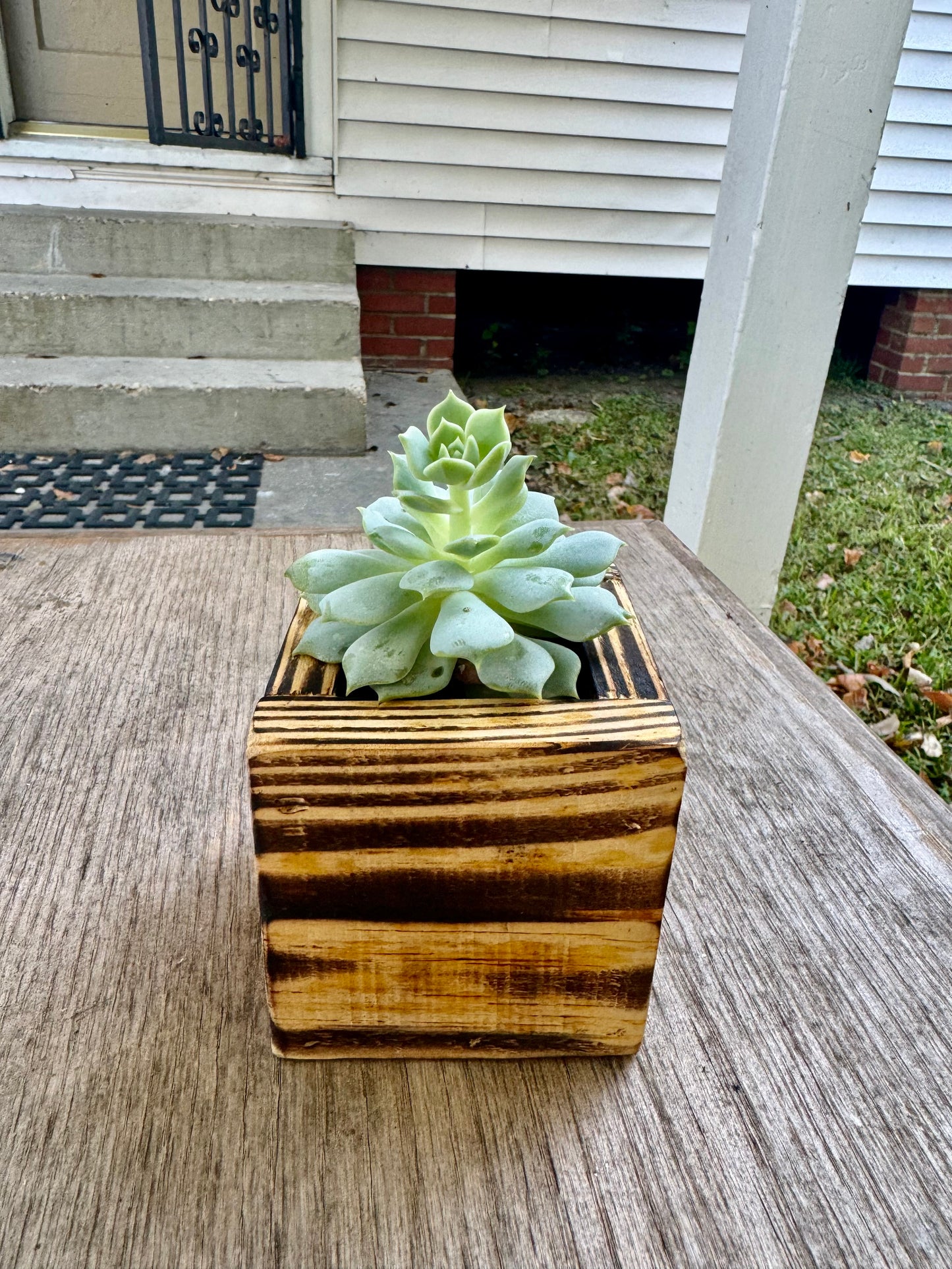 2 Pack Small Wooden Planter Box For Succulents & Small Plants perfect for gifts, Farmhouse Rustic Home Decor