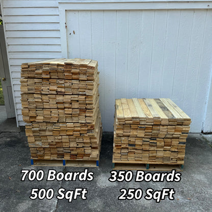 Bulk Pallet Wood -  350 Reclaimed Pine Boards - 250 Square feet