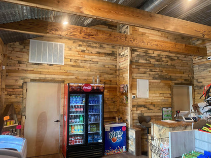 Retail store with pallet board walls
